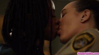 Sinn Sage - Kira Noir - Ebony prisoner Kira Noir eats Sinn Sage's pussy in lesbian jail sex - veryfreeporn.com