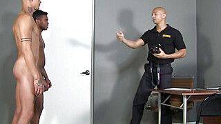 Security guard fucks two suspects at the back office - ah-me.com