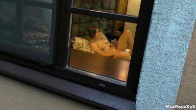 Neighbor Watches Hot Girl Masturbate After Work - Homemade Solo Pussy Play - porntry.com