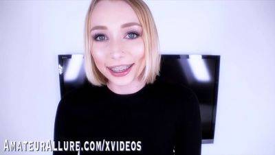 Athena May Braces Blowjob and Fucking - Hot Blonde Amateur - porntry.com