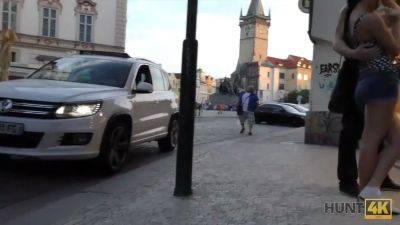 HUNT4K. Pretty brunette fucked by stranger to earn cash for ring - sexu.com - Czech Republic