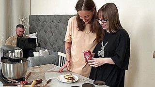 Kate Quinn - Cooking Russian syrniki leads to a hot threesome Kate Quinn Mary Frost - ah-me.com - Russia