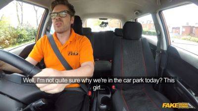 Fake driving school - nineteen year senior dark haired learner entices instructor in car xxx romp - sexu.com