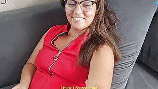Sexy fuckslut in red gets rock-hard rectal from a giant cock. - ah-me.com