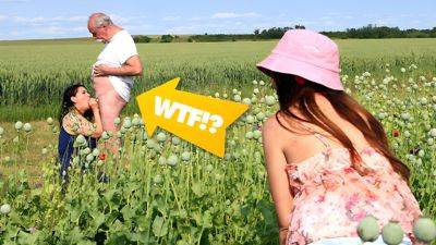 Caught Old Couple Fucking in the Field! Granny Was So Wet, I Had to Slide In Too at GrandParentsX - txxx.com