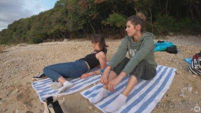Day On The Beach With Josie And Sofie Skinny Dipping And Enjoying Being Nude Outdoors For Sunset - hotmovs.com