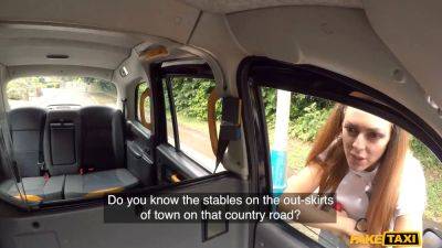 Fake cab - scottish horse rider in jodhpurs sploogs like screw and heads crazy for internal cumshot - sexu.com - Scotland