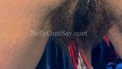 Nellycantsay Hairy Ebony Twerking in Thong - Bush & Natural Pussy Show - porntry.com