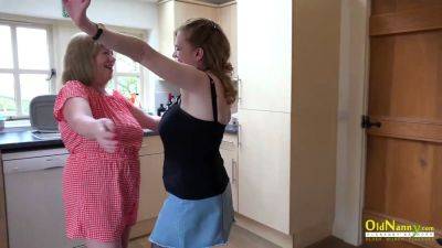 OldNannY Two British Mature Lesbians Masturbation - sexu.com - Britain