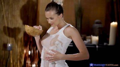Lubed teenage slides Big Tits all over customer - massage rooms - sexu.com - Czech Republic