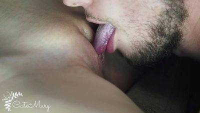 Cute Mary gets her pussy licked until she cums hard - amateur couple close-up - veryfreeporn.com