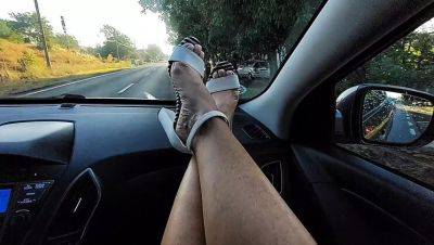 Step Mom Fucks in Car on Way to Work - Horny Mature MILF in Heels & Sexy Legs - veryfreeporn.com - Romania