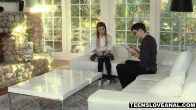 Innocent teen gets a huge penis in her narrow booty - sexu.com