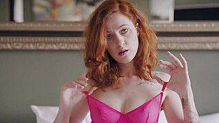 Cherry - ULTRAFILMS Amazing redhead girl Cherry Candle fingering her pussy on the bed - ah-me.com