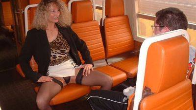 Hot French MILF Flashes Big Tits on Train & Fucks in Public - Amateur Anal & Real Orgasm - veryfreeporn.com - France