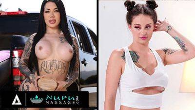 Maddy May - Nuru Massage Compilation - Tattooed Babes Lacey Jayne & Maddy May in Hot Oil Fuck Fest - veryfreeporn.com