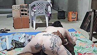 Slutty stepdaughter seen in the middle of a mess having sex with her stepfather, he came inside her trying to fill the little slut - ah-me.com