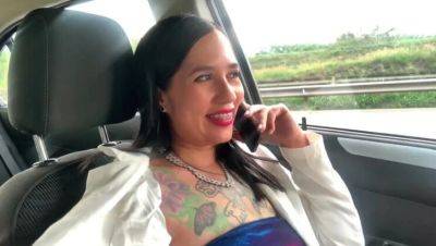Boss Makes Me Masturbate in Car on Highway - JhoanitaVioletta Outdoor Solo Fun - veryfreeporn.com