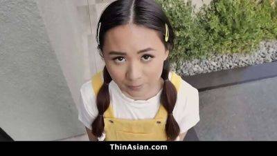 Tiny Asian Teen Gets Fucked Hard By Neighbor Couple - Tight Pussy, Big Dick Threesome - porntry.com