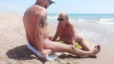 Step Mom Fucks Me Hard on Beach - Blonde BBW Outdoor Sex - porntry.com - Germany