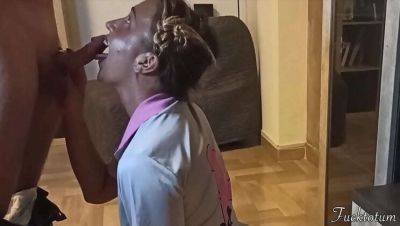 Naive College Cheerleader Tricked Into First Time Halloween Blowjob - Old Man Pumps Cum On Her Face - porntry.com