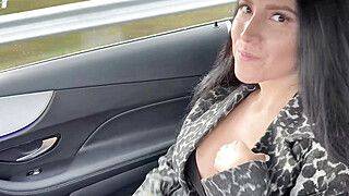 Car oral job mummy deep-throats stepson's knob in dad's car. - ah-me.com