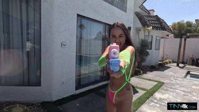 Danny Steele - Lola Aiko & Danny Steele in Water Fight - Tiny 4K - hotmovs.com