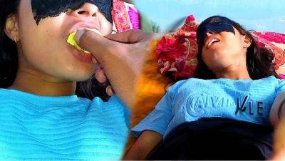 Desi step sister's friend gets spit fucked hard in hotel - rasmalai feeding turns wild - porntry.com - India