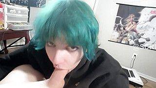 Emo Girl Uses Throat and Huge Tits to Milk Big Dick and Gets Facials - ah-me.com