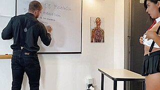 HORNY colegiala tempts bashful teacher Brian Evansx for passing the subject - hottest XXX sex! - ah-me.com