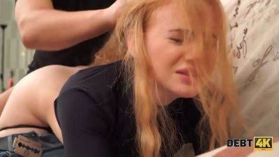 Nick Whitehard fucks teen redhead Russian for debt in rough homemade POV sex - porntry.com - Russia