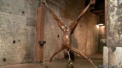 Ana Foxxx - Claire Adams - Oiled Ebony Lesbian Bondage with Ana Foxxx and Claire Adams - Rough Dildo Toying and Hogtied Punishment - xxxfiles.com