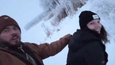 Bent Over - Mya Lane Outdoor Sex in Snow Almost Caught - Amateur MILF Doggystyle Public Fuck - veryfreeporn.com - Britain - Usa