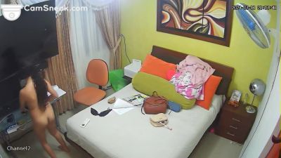 IPCAM - Latina dressing up after shower - voyeurhit.com