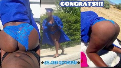 Teen Ebony Ttfreaky Gets Backshots From Buff Boi At Graduation - Big Booty Screamer Cums Outside - xxxfiles.com
