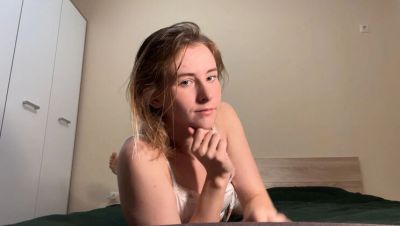 MilaPixie Bedtime Tease: Shy Blonde Teen Strips Pajamas & Plays with Dildo Solo - porntry.com