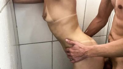 Melissa Ferrari First Time Anal - Skinny Teen Gets Her Ass Fucked Rough in the Shower - xxxfiles.com - Brazil - Romania