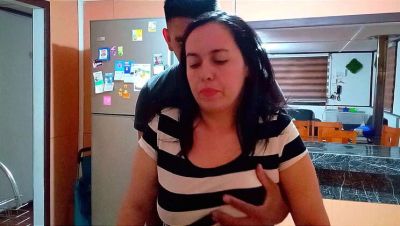 Step Son Friend Fucks Me Hard in Kitchen While Washing Dishes - Big Natural Tits Amateur Creampie - veryfreeporn.com