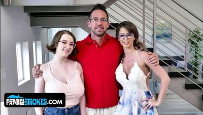 Johnny Castle - Emily Addison - Stepdad Johnny Castle fucks stepdaughter Emily Addison's big natural tits - threesome with Anna Blaze - xxxfiles.com