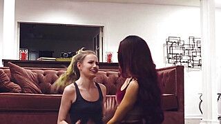 Scarlett Sage - Sabina Rouge - Scarlett - Busty lesbian pussy licking straight bff - ah-me.com
