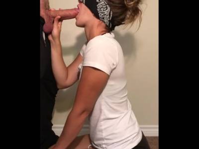Blindfolded wife sucks huge mystery cock and loves it - youporn.com