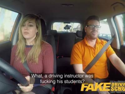 Fake Driving School 34F Boobs Bouncing in driving lesson - youporn.com