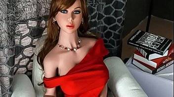 Mature brunette sex doll in long red dress - xvideos.com