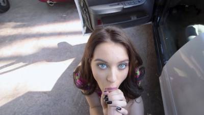 Blue eyed amateur babe deals the big chunk of dick in a flawless POV - xbabe.com