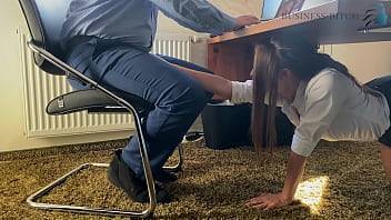 trainee sucks the bosses cock for her career under the desk in the office and swallows his cum - business-bitch - xvideos.com