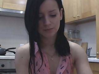Splendid teen with glasses chatting in the kitchen - sunporno.com