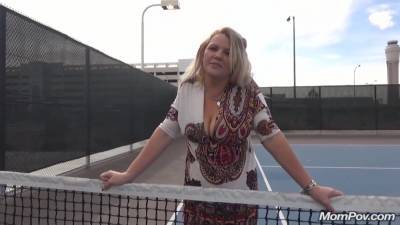 Blonde Mom Kinsley On The Tennis Cort - txxx.com