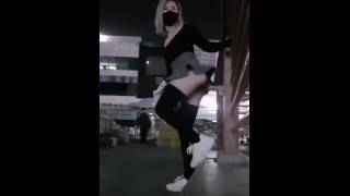 Asian girl rides dildo in public - pornhub.com