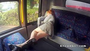 Hirsute redhead amateur teen banging in the bus - hdzog.com