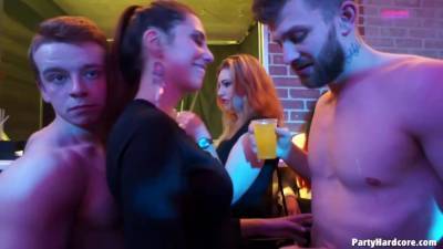 A group of naughty girls is having tons of fun in the night club, with handsome guys - upornia.com